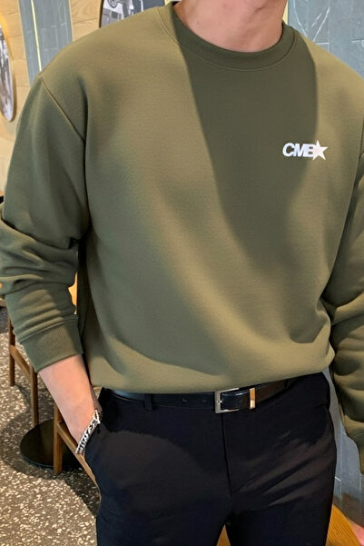 COMBİNE MİCHAİL Мъжка каки блуза с принт CMB и свободна кройка