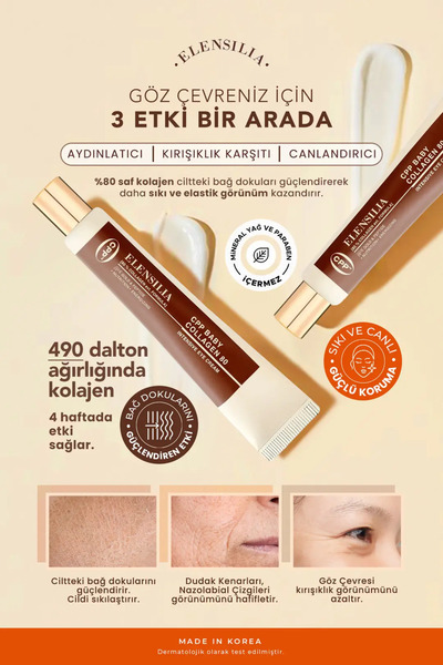 ELENSILIA %80 Fransız Kolajenli Ince Çizgi Görünümüne Destek Cpp Baby Collagen Göz Kremi 30gr