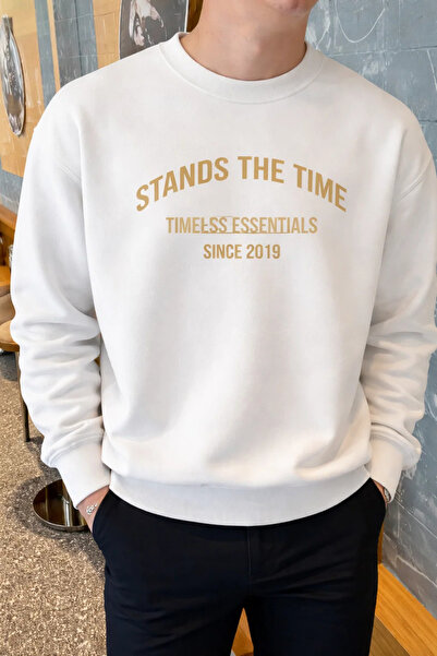 COMBİNE MİCHAİL Ανδρικό φούτερ Stands The Time με στάμπα, oversize, με λαιμόκ...