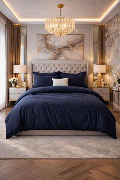 Atmosphera Husă de pilotă, 140 x 200 cm, 100% bumbac, culoare albastru-cerneală