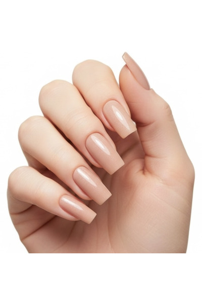 EDA LUXURY BEAUTY 24'lü Natürel Nude Ten Rengi Takma Tırnak Seti Lüks Parlak ...