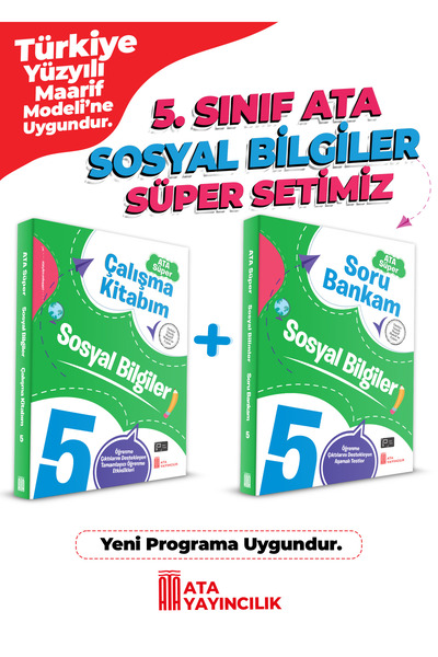 Ata Yayıncılık 5. Sınıf Sosyal Bilgiler Süper Set Soru Bankam + Çalışma Kitabım