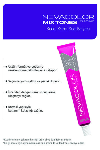 Nevacolor Premium MIX 0.11 YOĞUN MAVİ Kalıcı Krem Saç Boyası 50ml