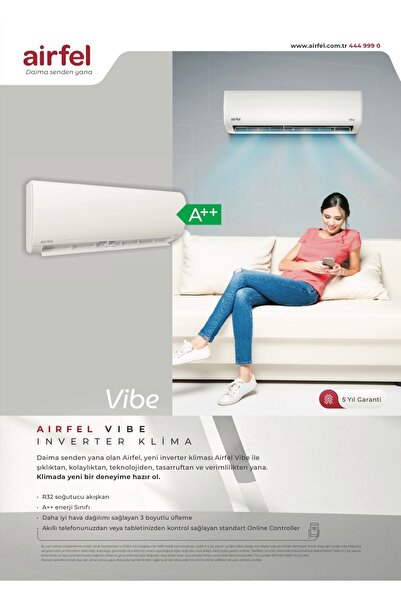 Airfel Vibe Inverter Klima 12.000 BTU/h | A++ Enerji Sınıfı | Wifi Kontrollü | LTXQ35A | R32 Gazlı