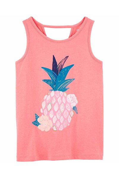 Carter's Tricou cu model ananas pentru fete, fără mâneci, portocaliu