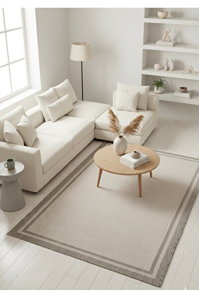 evser halı Sisal Bordürlü Kolay Temizlenen Hav Toz Vermez Antre Hol Salon Mut...