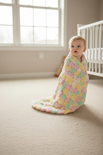 Örgü Sanatı DilekÇak El Örgüsü Puffy Bebek Battaniyesi