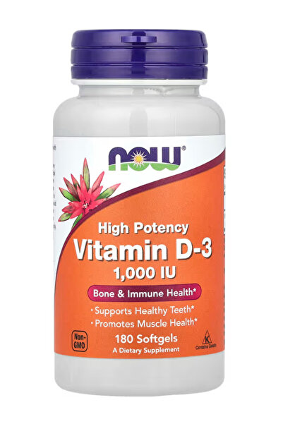 Now Foods Supplements, Vitamin D-3 1,000 IU, High Potency, Structural support...