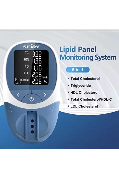 Sejoy 5-in-1 lipid analyzer detects total, high-density, low-density, and tri...