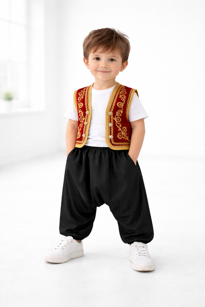 EruZan Erkek Çocuk Lastikli Yöresel Şalvar