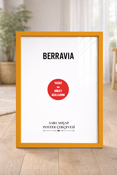 BERRAVIA Tablo, Poster, Resim Çerçevesi Ahşap Çerçeve - SARI