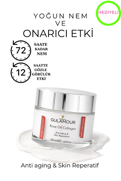 GÜLAMOUR Gül Yağı + Kolajen Cilt Onarıcı & Yaşlanma Karşıtı Cilt Kremi