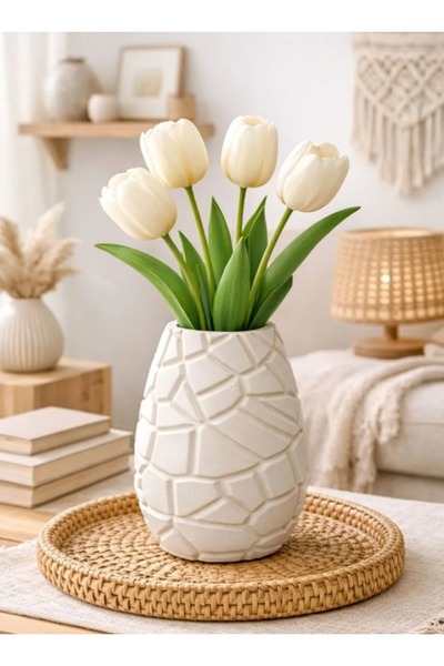 FDM DEKOR Handmade Geometric Vase, Decorative Gift Pinterest Pampas Vase, Flo...