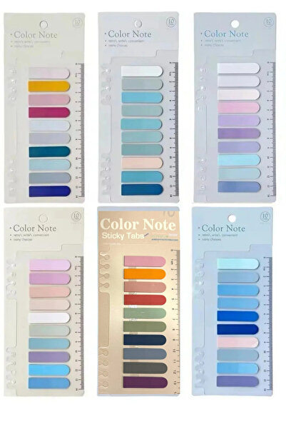 NaSaDAN Pastel Tonlar 1200 Yaprak Oval Şeffaf Cetvelli Postit Not Kağıdı Seti...