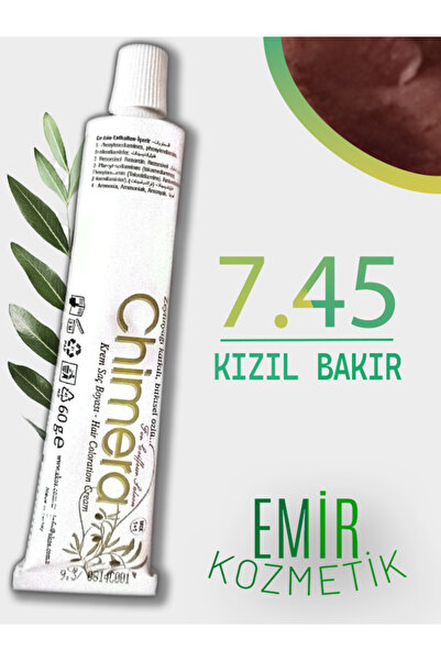 CHİMERA Yarı Bitkisel Saç Boyası No 7.45 - Kızıl Bakır 60ml