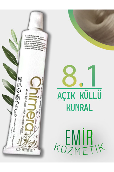 CHİMERA Yarı Bitkisel Saç Boyası No 8.1 - Açık Küllü Kumral 60ml