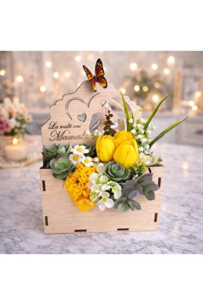 velve Aranjament floral Envelo, flori de sapun, hortensie, lalele,margaritar ...