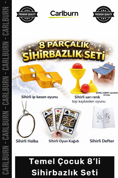 Carlburn #Defter Eğlence Hobi Geliştiren Temel Çocuk 8’li Sihirbazlık Seti Ki...