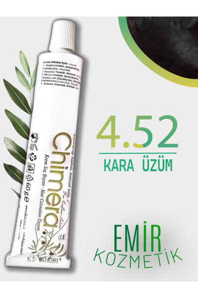 CHİMERA Yarı Bitkisel Saç Boyası No 4.52 - Kara Üzüm 60ml