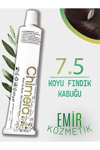 CHİMERA Yarı Bitkisel Saç Boyası No 7.5 - Koyu Fındık Kabuğu 60ml