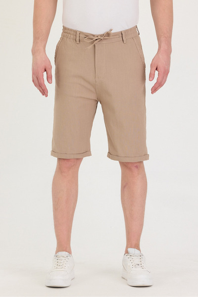 twentyfive25 Erkek Slim Fit Keten Chino Şort