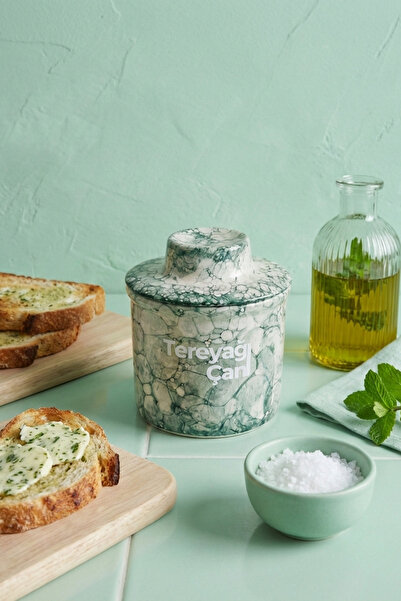 Tereyağı Çanı Çömlek - Seramik Tereyağı Saklama Kabı - Tereyağını Günlerce Ta...