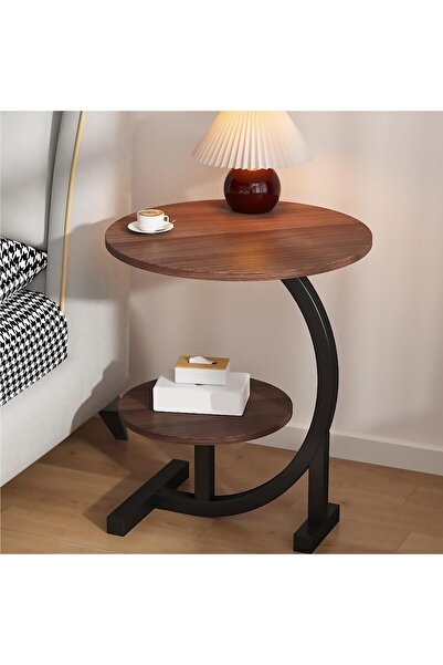 Golden Bark طاولة تقديم قهوة، طاولة جانبية، على شكل حرف C، متعددة الاستخدامات...