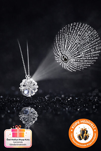 Lucente Jewellery 925 Ayar 100 Dilde Seni Seviyorum Yazan Gümüş Kaplama Hediy...