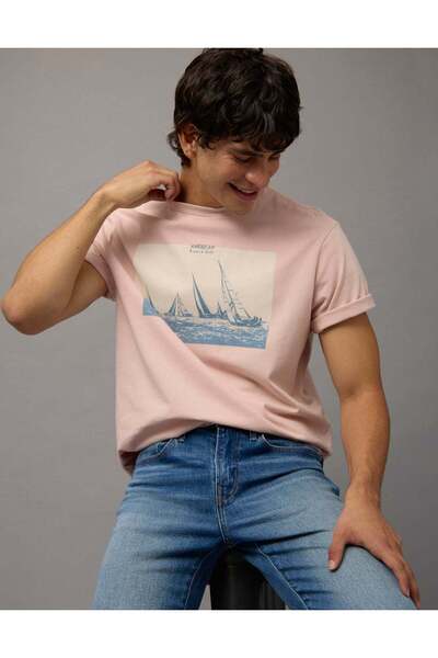 AMERICAN EAGLE AE Short-Sleeve Dip-Dye Graphic T-Shirt