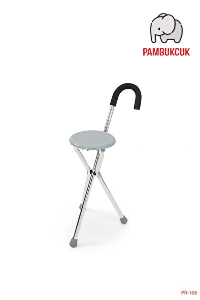 pambukcuk 3 Ayaklı Oturaklı Baston Tabure