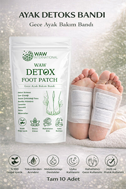 waw international WAW Detox Foot Patch 10 Adet – Ayak Altı Gece Bakım Bandı
