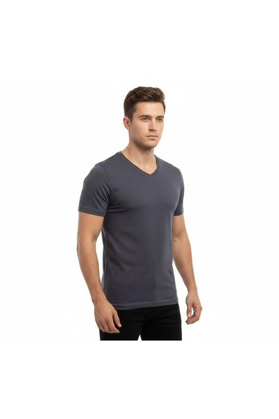 Alfanora Men's T-Shirt V-Neck Slim Fit Tight Fit Lycra T-Shirt Daily Basic Bo...