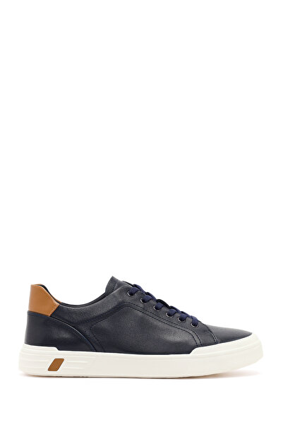 Derimod Men's Navy Blue Lace-Up Thick Sole Leather Sneaker 26Sfd699218