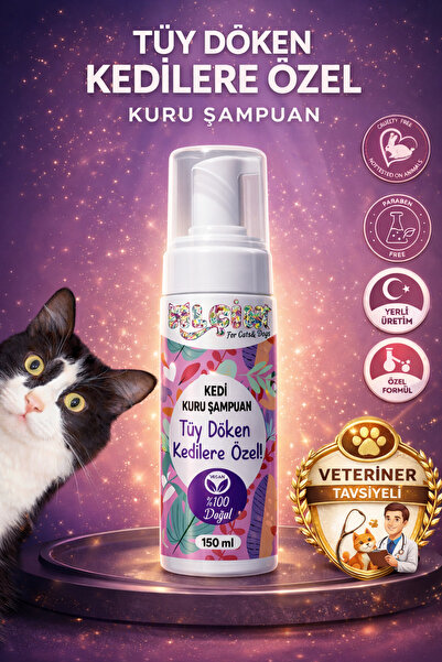 ALÇİN Tüy Döken Kedilere Özel Kuru Bakım Şampuanı, E Vitamini Ve Doğal Yağlar...