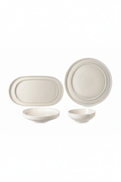 İpek Porselen 6 Kişilik 26 Parça Krem Porselen Yemek Takımı Toledo– Şık Sofra...