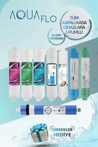 AQUAFLO Kapalı Kasa Su Arıtma Cihazı 12li Filtresi Standart Membran Set (MKR)