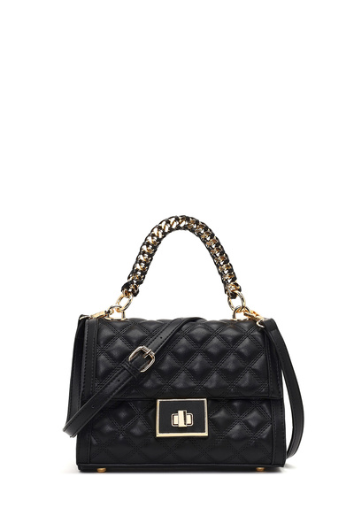 Derimod Geantă de umăr matlasată neagră cu curea lungă pentru femei 26PBD2625KP