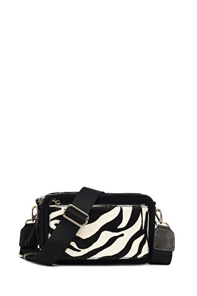 Derimod Geantă neagră cu model pentru femei, cu curea lungă, 25WBD253214