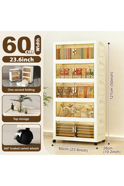 Vitakit Foldable Storage Cabinet |Double Door Organizer for Living Room & Bed...