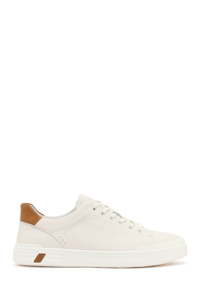 Derimod Men's White Lace-Up Thick-Soled Leather Sneaker 26Sfd699218