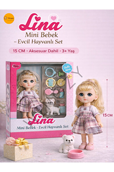 Wingzy Oyuncak Lina Bebek, 15 cm Aksesuarlı Bebek Set, Kız Çocukları İçin Hediye