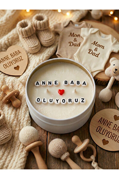 Candle Anne Baba Oluyoruz Yazılı Mum, Gizli Mesajlı Mum, Kokulu Mum Hediyelik...