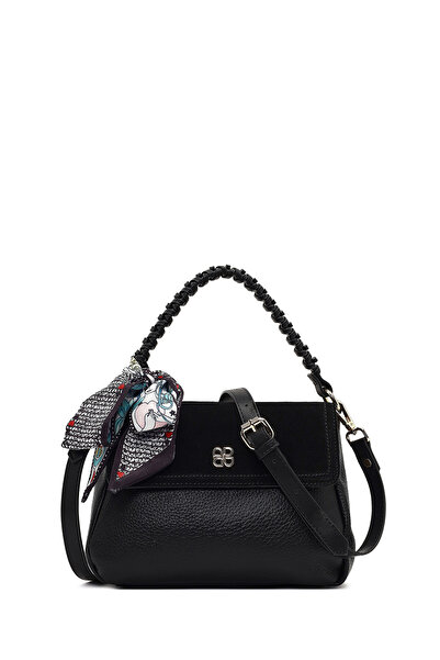 Derimod حقيبة كتف نسائية من جلد الغزال بحزام طويل باللون الأسود 25WBD253314