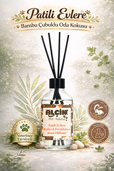 ALÇİN Patili Evlere Özel Kalıcı Çubuklu Oda Kokusu Bambu Kokusu White Soup Re...