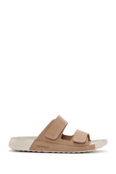 Derimod Papuci confortabili din piele nubuc cu bandă bej pentru femei 26PFD50...