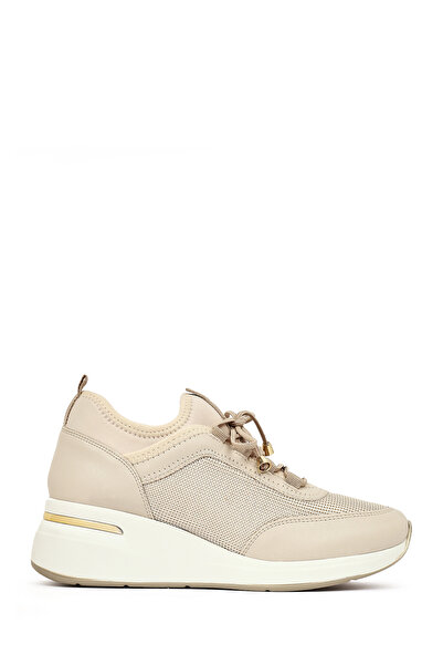 Derimod Pantofi de damă, bej, cu șireturi, cu toc cu pană 25WFD221414