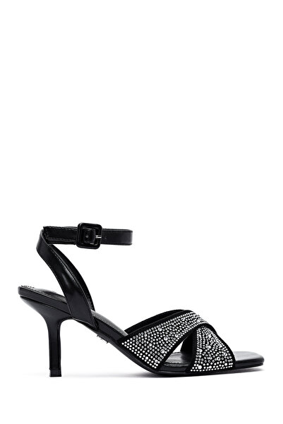 Derimod Pantofi cu toc subțire cu cataramă neagră pentru femei Sandale 25SFE4...