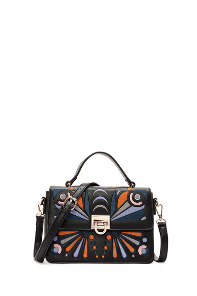 Derimod Geantă de umăr neagră cu curea lungă pentru femei 25ABD260626