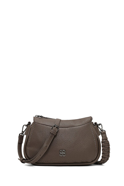 Derimod حقيبة كروس نسائية ذات حزام طويل باللون الرمادي 25ABD2411FT