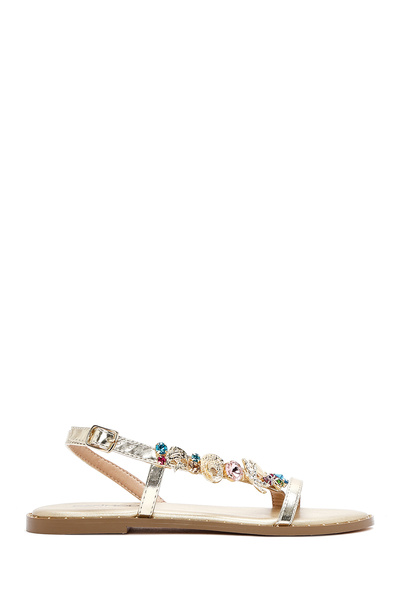 Derimod Sandale de damă cu cataramă de aur cu piatră 25SFD 441714